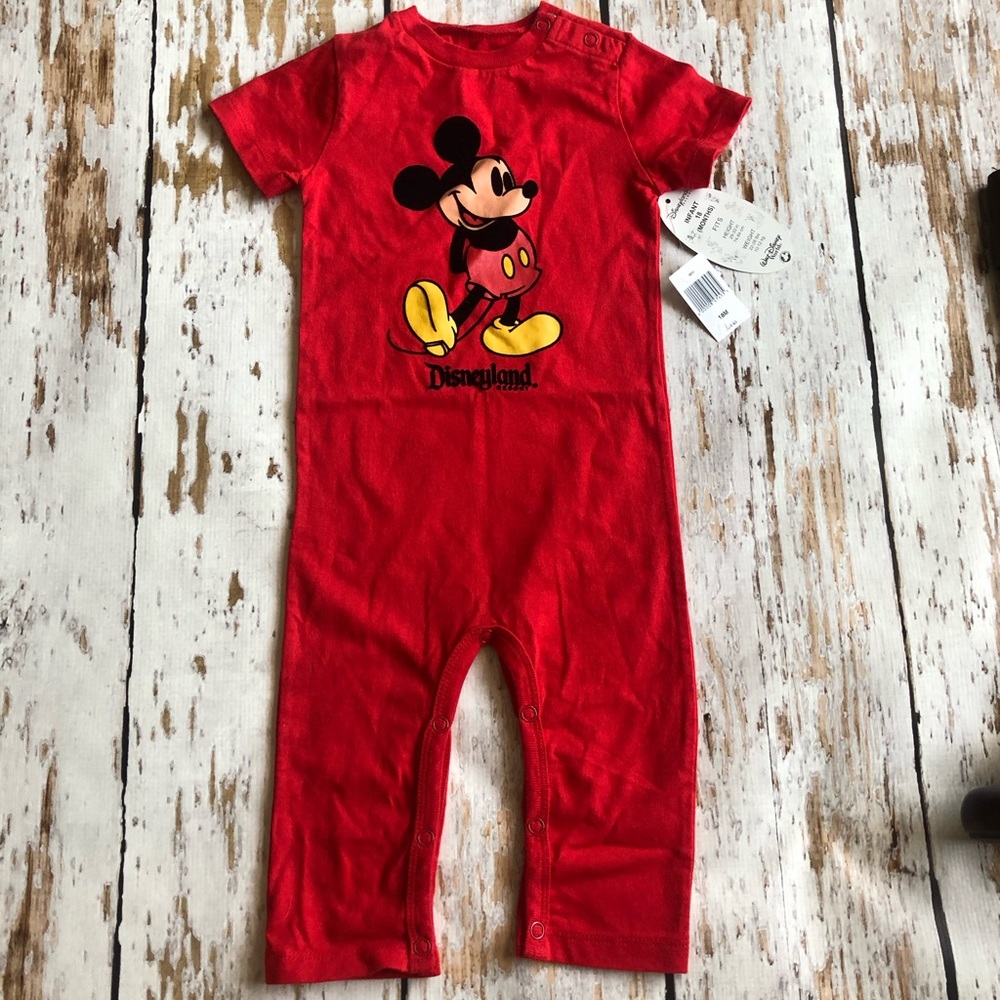 NWT Red classic Disneyland Mickey onesie 18months